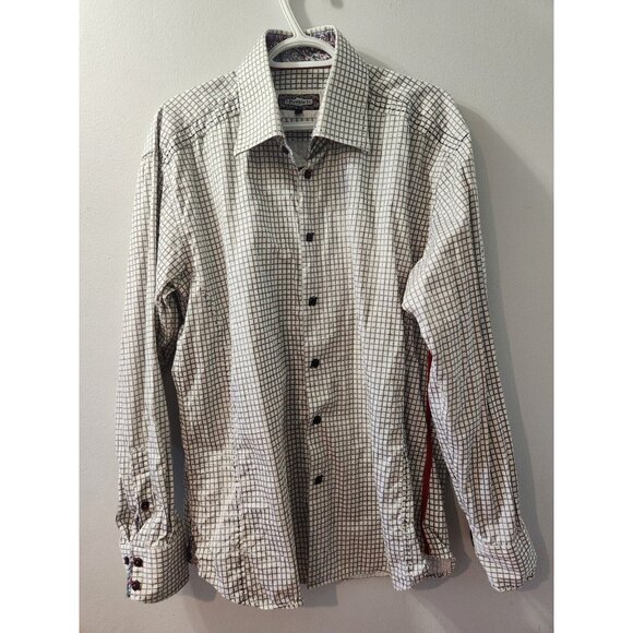 7 Downie St. Men Shirt Squared Pattern Size 5 Long Sleeves Pre-Owned - Picture 1 of 8